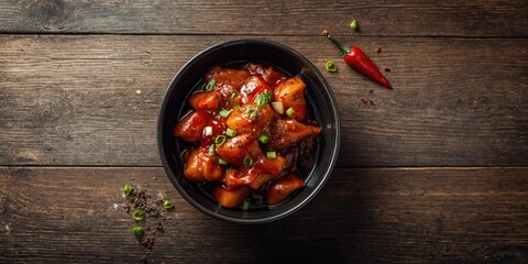 Uncooked chicken soaked in teriyaki marinade, highlighting food handling and hygiene practices