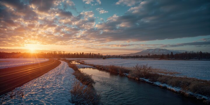 Lafayette, California, winter evening light and cityscape, seasonal transition awareness