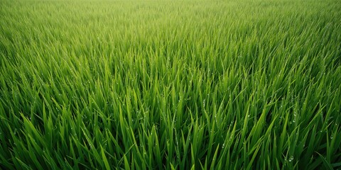 Obraz premium Tiled grass pattern with vibrant green blades, suitable for creating backgrounds in spring-themed projects