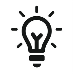 light bulb icon representing idea and creativity on light background © Icon_X