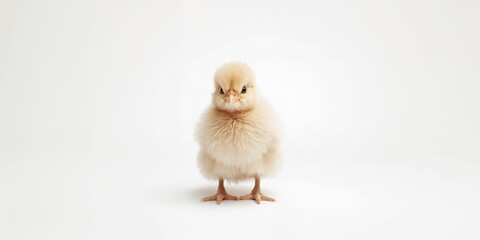 Fototapeta premium Small chicken isolated on white surface for culinary presentation or recipe illustration, clean background