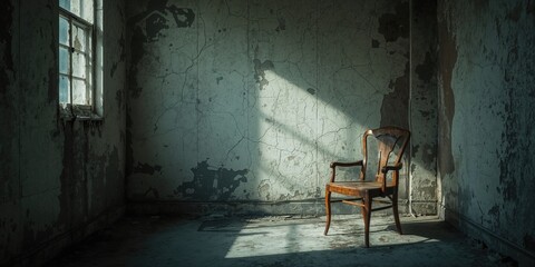 Derelict structure showing weathered surfaces and missing roof sections, erosion risk, urban decay