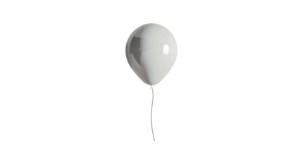 Single white balloon floating gracefully isolated on a white background