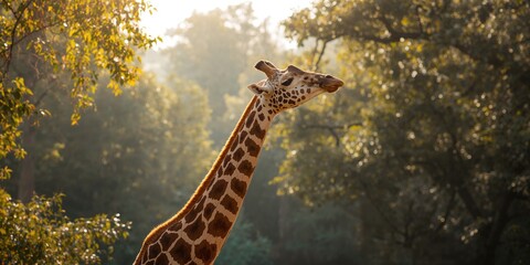 Giraffe in a zoo setting with naturalistic environment, focusing on wildlife conservation efforts