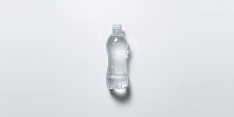 Small plastic water bottle viewed from above, suitable as a background for text or interface design