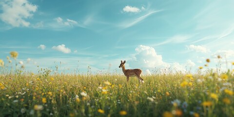 Deer grazing in a forest, highlighting habitat preservation, Earth Day