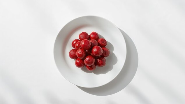 Ziziphi jujubae fruits displayed on a clean white surface, highlighting their fresh appearance