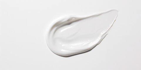 White cosmetic lotion with smooth skincare cream texture serving as background for beauty product display