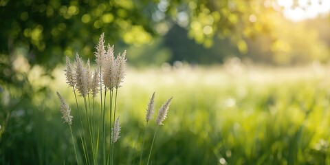 Selective focus photograph of Pennisetum setaceum flower highlighting plant textures, suitable for botanical background design