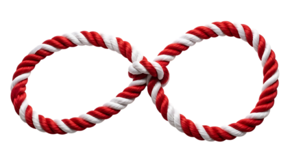Two candy canes twisted together isolated on transparent background