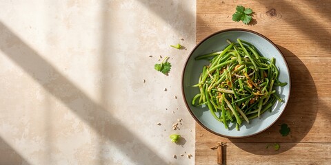 Stir-fried bean sprouts in a vegetarian Chinese home style, quick cooking techniques