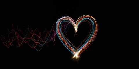 Colorful light strokes created through light painting serve as an engaging backdrop for visual projects, artistic expression, World Art Day