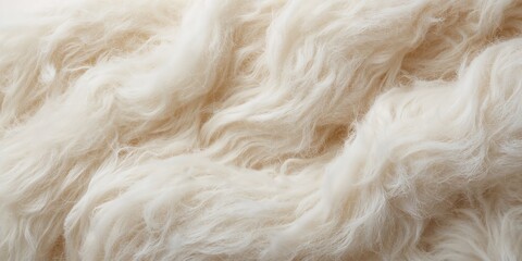 Fototapeta premium Closeup of soft white wool fibers serving as a background for fashion or craft projects, highlighting fabric texture