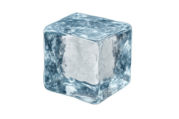 Fototapeta premium Frozen water cube forming natural ice with cold blue frosty texture, chilling beverage ingredient on transparent background