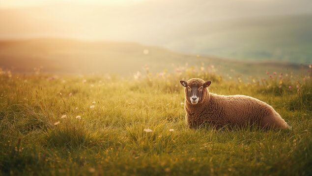Soay sheep lying in a pasture, emphasizing outdoor grazing and relaxation for wildlife observation