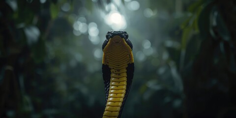 Mangrove snake striking with open mouth, illustrating defensive action, World Wildlife Day