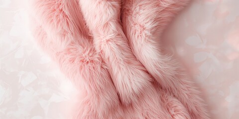 Pink faux fur fabric in a fashion accessory, highlighting tactile appeal and material quality, no holiday observed