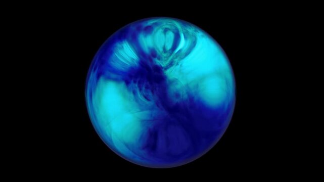 Vivid blue energy sphere with swirling glowing patterns