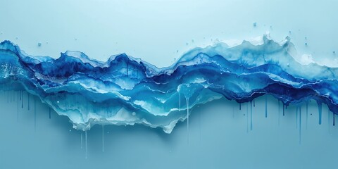 Blue watercolor background with layered brushstrokes, suitable for artistic backgrounds or layouts.
