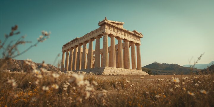 Historical temple remains nestled in a valley, archaeological excavations, cultural preservation focus