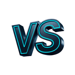 vs icon with cyan neon outline, minimalist versus badge for tech comparison