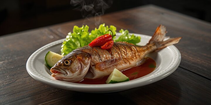 Grilled milkfish accompanied by spicy chili and tomato sambal, highlighting preservation methods
