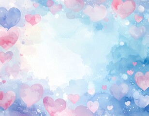 背景素材・ハート・ピンク・水彩画(AI生成画像)