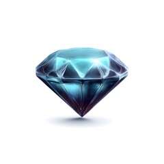 3d diamond gem icon isolated on white background
