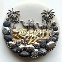 Camels in desert I Wall Decor 