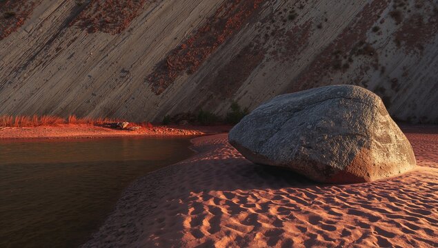 Olifant River banks in South Africa, erosion vulnerability during seasonal change, Earth Day