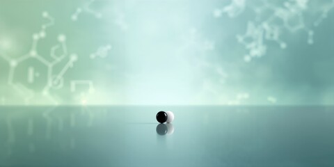 Model of a hydrogen molecule, molecular structure for educational purposes