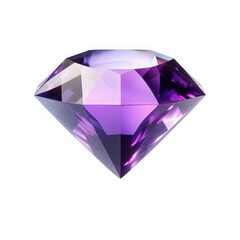 Large Purple Amethyst Gemstone Diamond Cut Precious Stone on transparent background