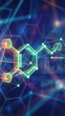 Fototapeta premium Abstract Digital Illustration of Molecular Structure and Data Analysis