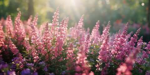 Obraz premium Bright summer blossoms creating a lively floral backdrop for outdoor design