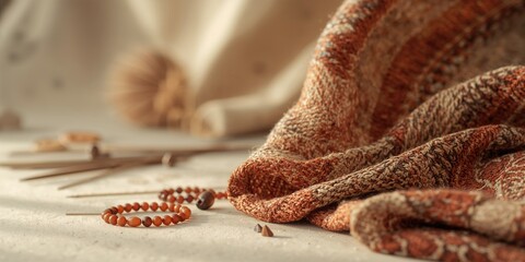 Close-up of a handmade knit fabric highlighting craftsmanship for artisan skills recognition