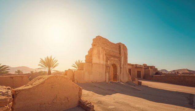 Ancient Diriyah ruins, stone structures highlighting archaeological exploration and conservation efforts