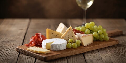 Variety of cheese displayed on a wooden table, artisanal craftsmanship and traditional preparation methods