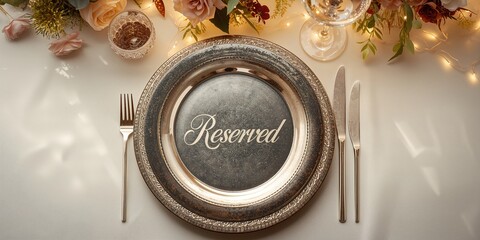 Table reservation sign at a dining establishment for managing customer seating