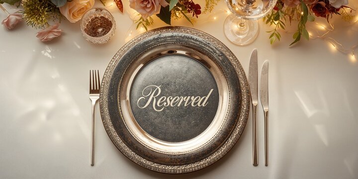 Table reservation sign at a dining establishment for managing customer seating