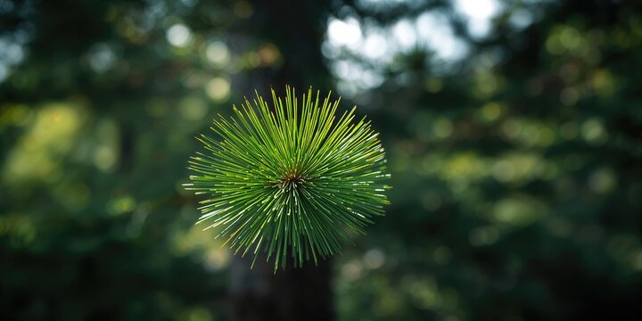 Deodar tree leaf from the Himalayan Cedar, serving as an editorial header background in natural settings