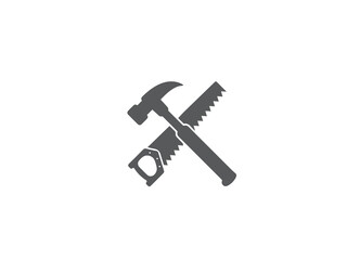Hammer and saw icon and illustration design vector design 