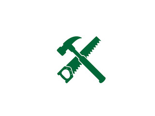 Hammer and saw icon and illustration design vector design 