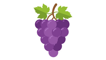 Purple Grapes with Green Leaves.