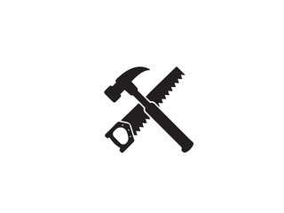 Hammer and saw icon and illustration design vector design 