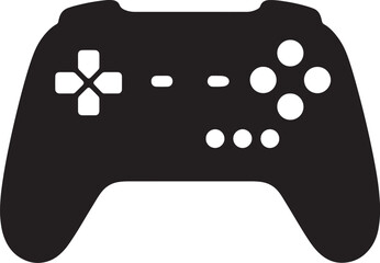 Black silhouette of a modern game controller with directional pad and buttons, isolated on white gamepad also transparent background © PixelSaga MH2 