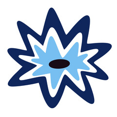 blue eye icon. Evil Eye. Evil .Eye. Eyes. blue. white. black. cartoon. drawing. painting. evil eye symbol.