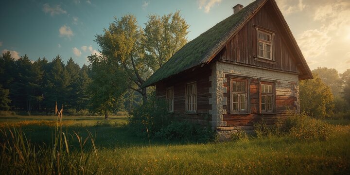 Historic Ukrainian dwelling section from the 1700s, architectural heritage and restoration