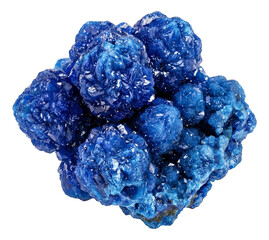 Azurite specimen featuring nodular clusters and vibrant blue hues.