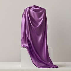  long purple silk showcasing the dark glamour of the flowing fabric and fashion