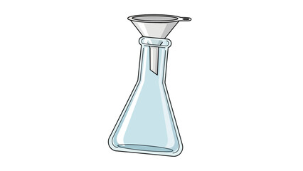Funnel over Erlenmeyer flask